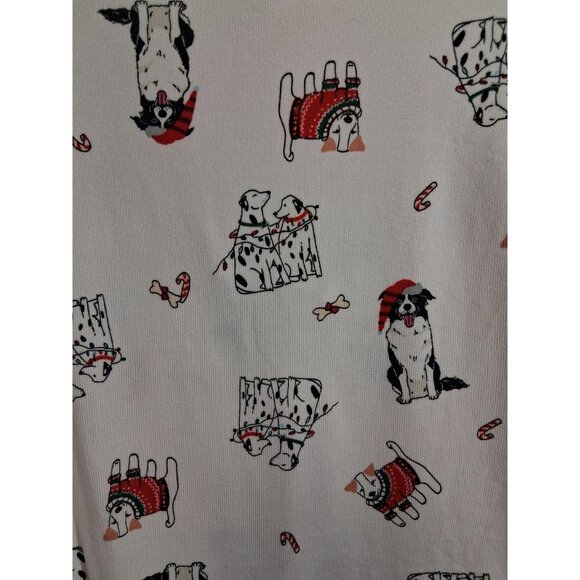 NWOT Colsie Christmas T-Shirt Dog Print Super Soft Long Sleeve Boxy Crop Large - Picture 3 of 5